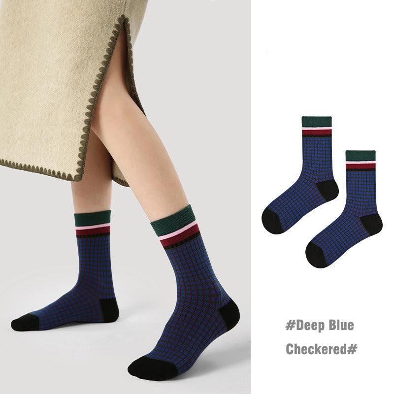 Socks - Deep Blue Checkered