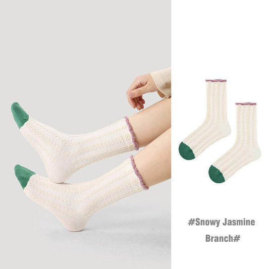 Socks - Snowy Jasmine Branch