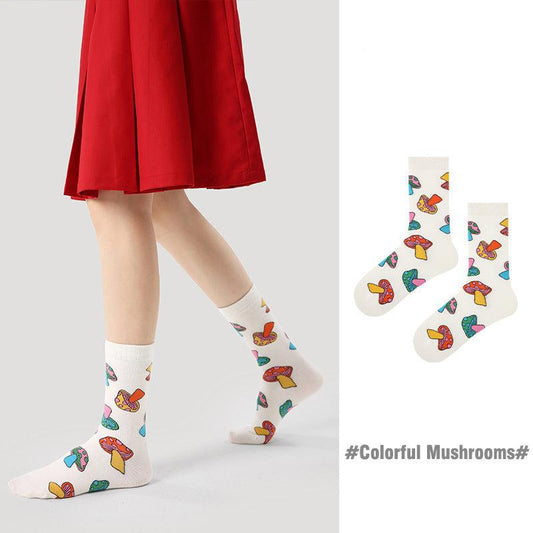 Socks - Colorful Mushrooms