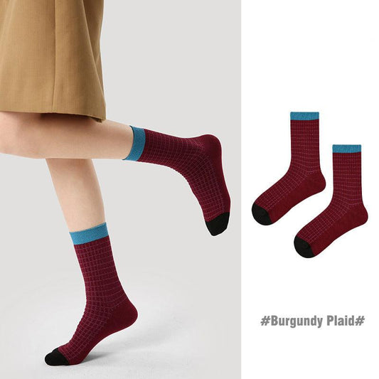 Socks - Burgundy Plaid