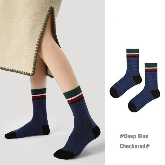 Socks - Deep Blue Checkered